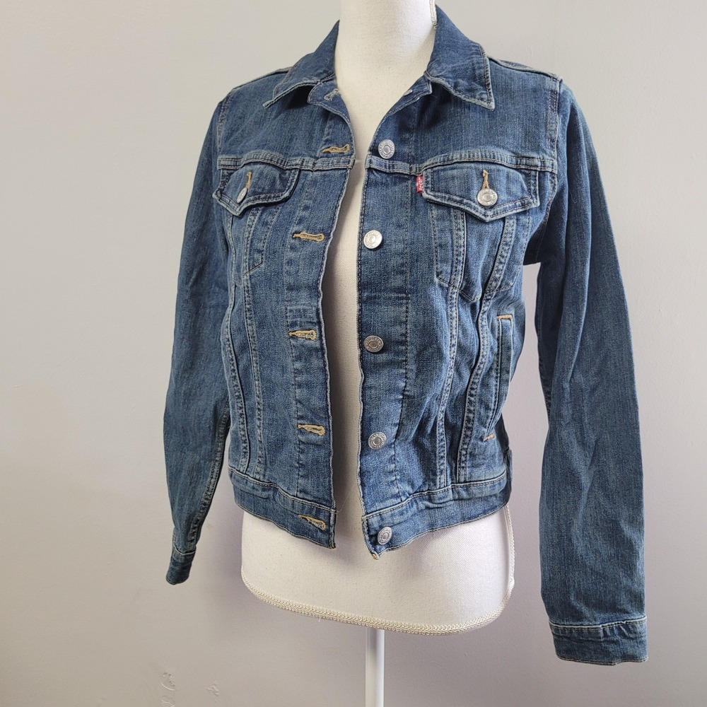 Levis Original Trucker Jean Jacket Womens XS Medium Wash Denim‎ Blue 29945-0014